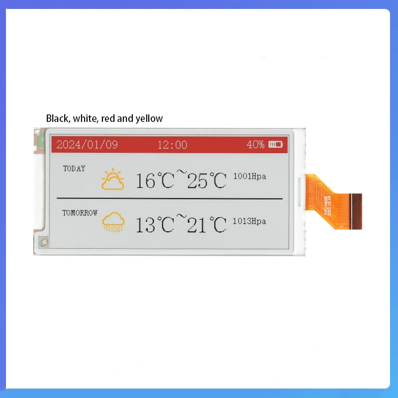 3.52 inch electronic paper ink screen 180×384 display screen black and white red and yellow four-color EPD electronic paper display