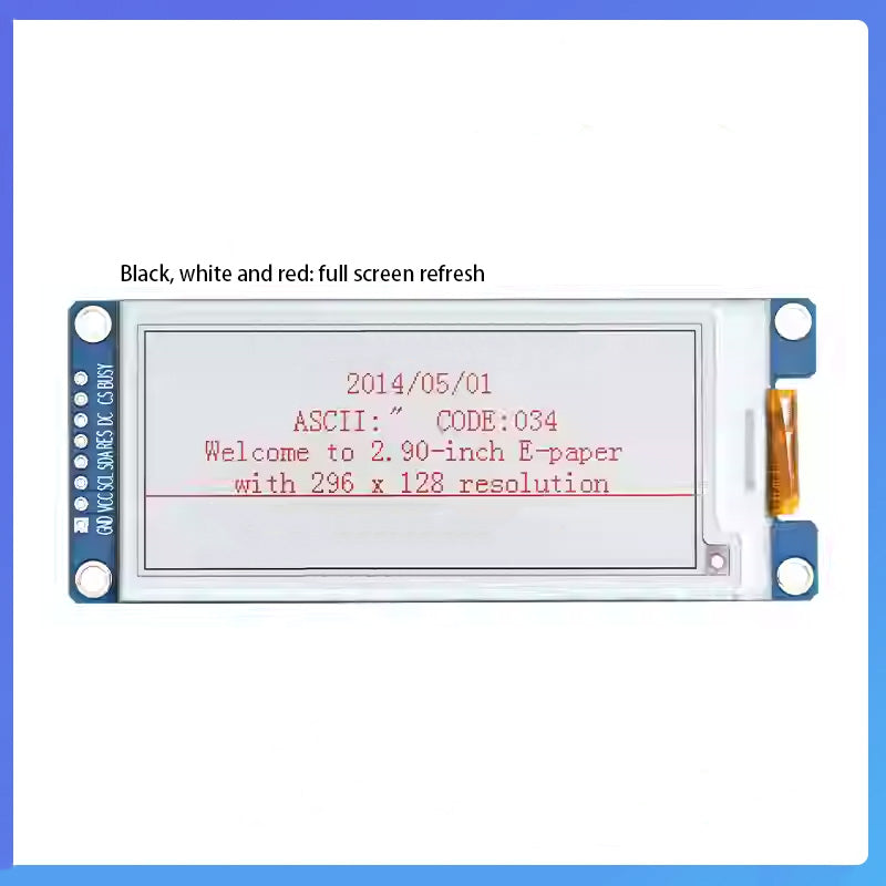 2.9 inch electronic paper ink screen 128×296 display black, white and red EPD
