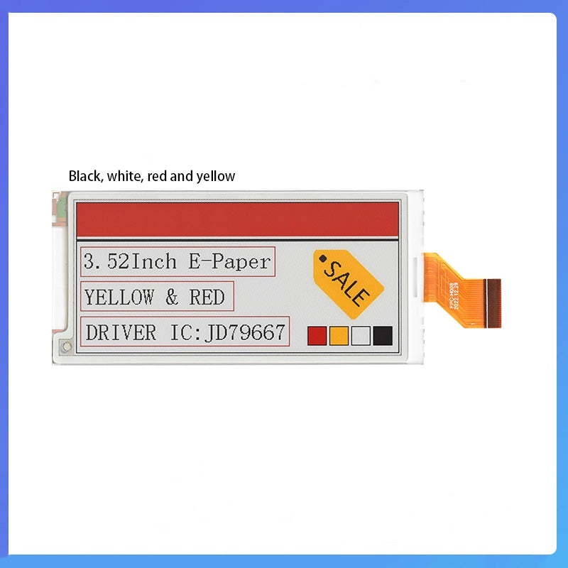 3.52 inch electronic paper ink screen 180×384 display screen black and white red and yellow four-color EPD electronic paper display