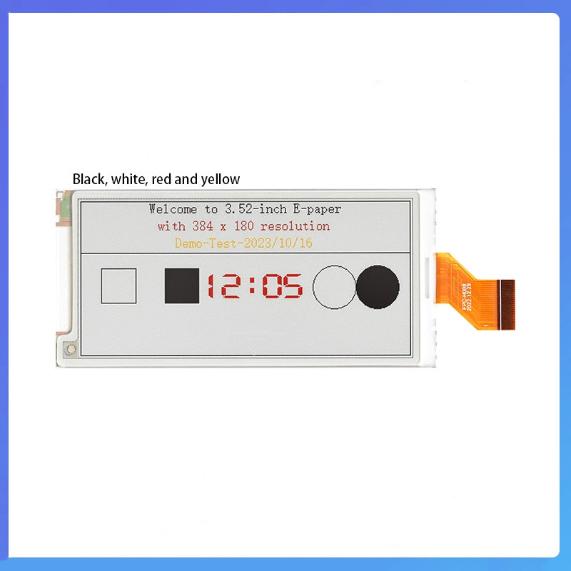 3.52 inch electronic paper ink screen 180×384 display screen black and white red and yellow four-color EPD electronic paper display