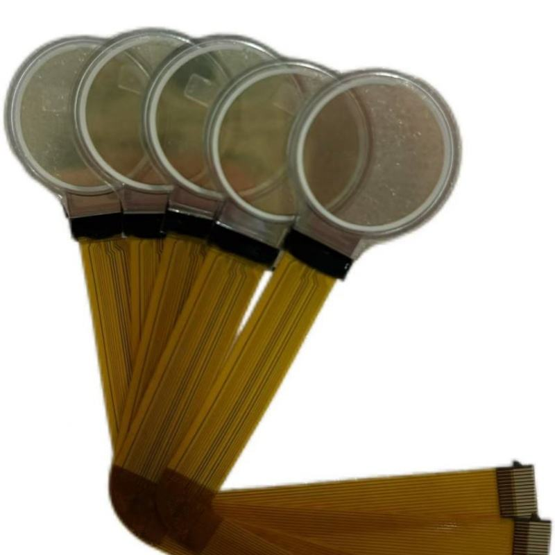 Transparent circular OLED LCD display screen with yellow font SPI I2C interface full view small OLED for medical equipment