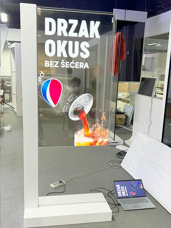 55-inch OLED transparent screen Lifting vertical transparent OLED self-luminous Customizable splicing OLED